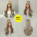 perruque synthétique blonde platine
