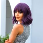 perruque violet mauve