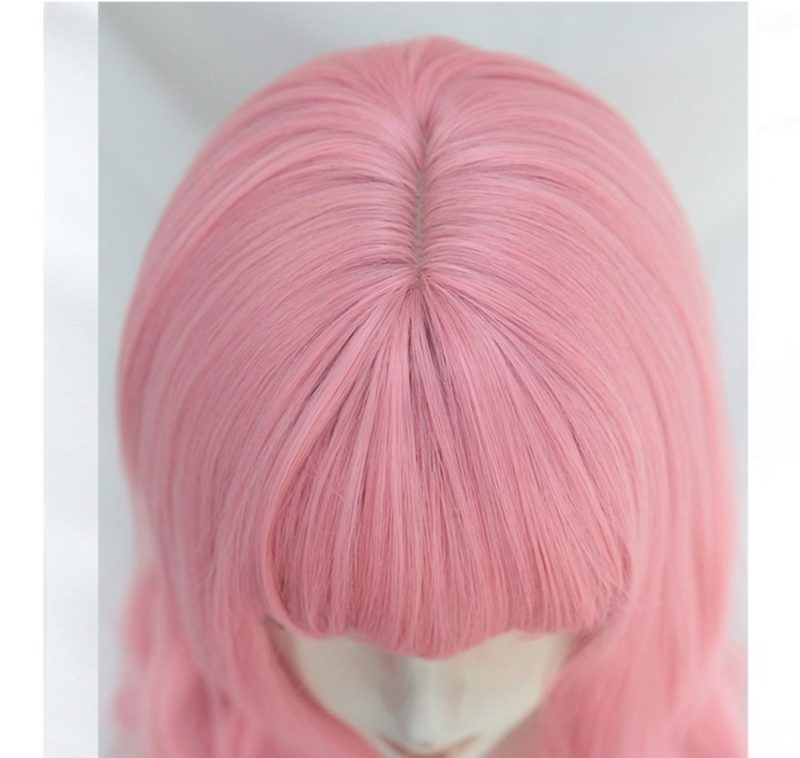cheveux perruque rose